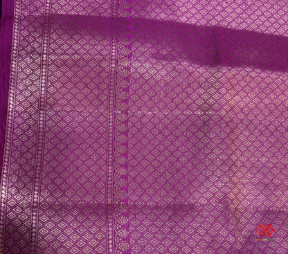 Shade Of Pink With Blue Border Pure Dupion Silk Saree - Bharat Silk House Dupion Silk