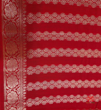 Shade Of Red Pure Chiniya Silk Saree With Meena Floral Booti - Bharat Silk House Chiniya Saree