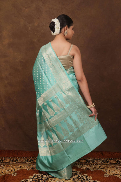 Shade Of Sea Green Pure Dupion Silk Saree - Bharat Silk House Dupion Silk