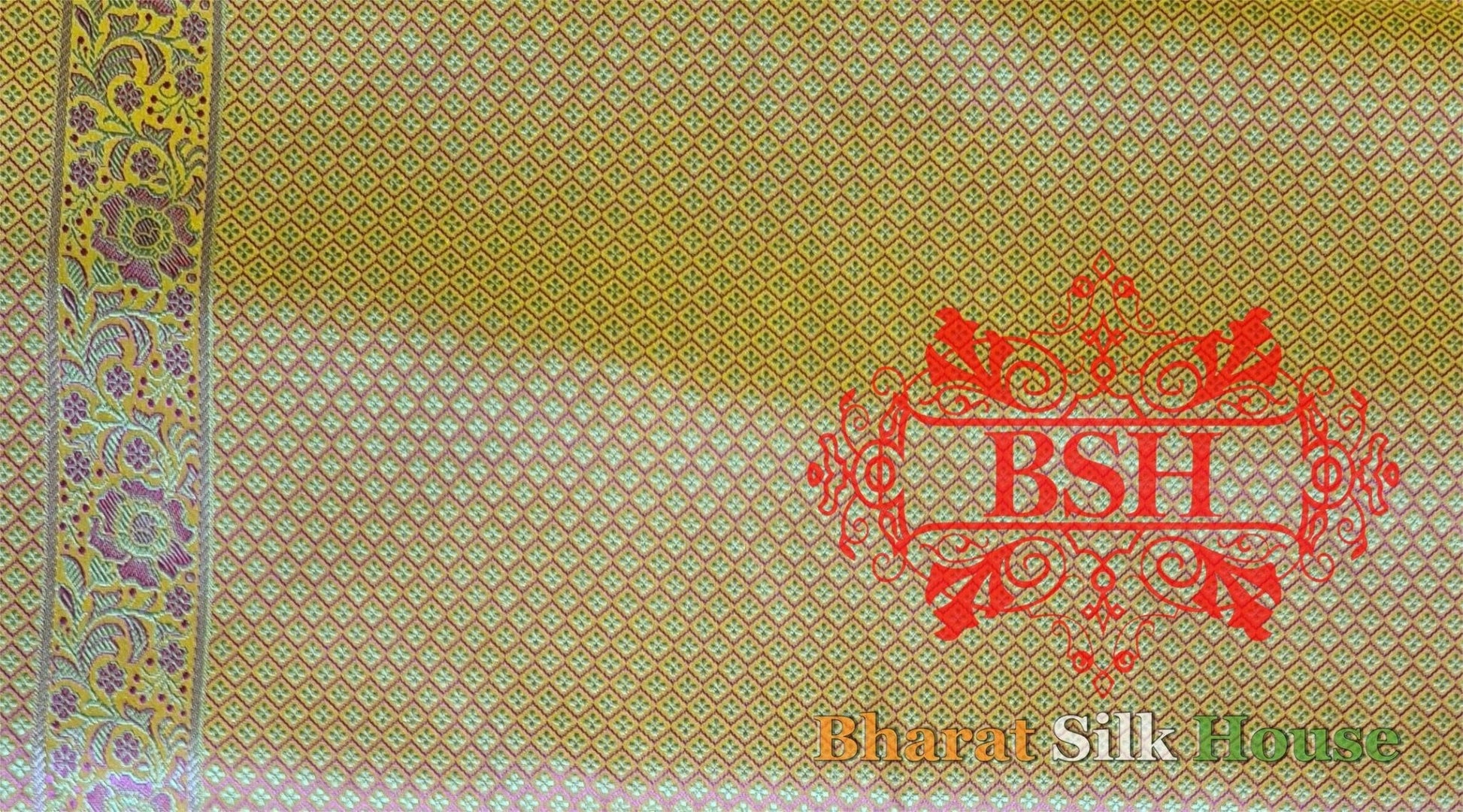 Shade Of Yellow Dohri Rehsam Tanchoi Silk Saree - Bharat Silk House Tanchoi katan