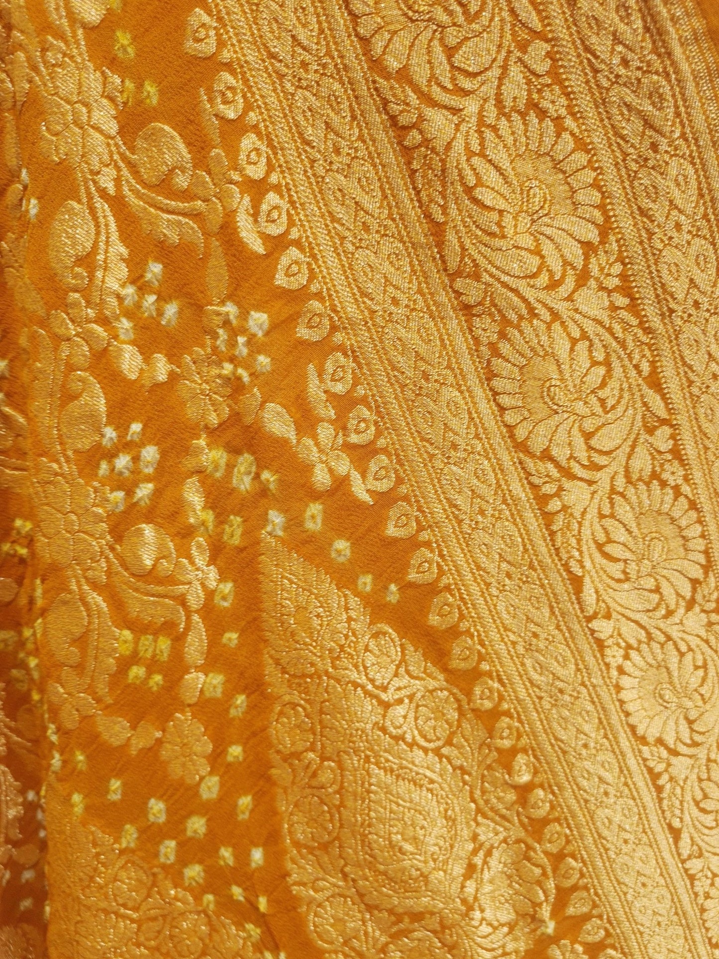 Shade Of Yellow Georgette Banarasi Handloom Bandhani Dupatta - Bharat Silk House Bandhej