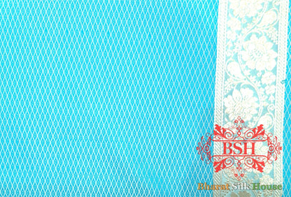 Shades Of Baby Blue Single Zari Tanchoi Silk Saree - Bharat Silk House Tanchoi katan