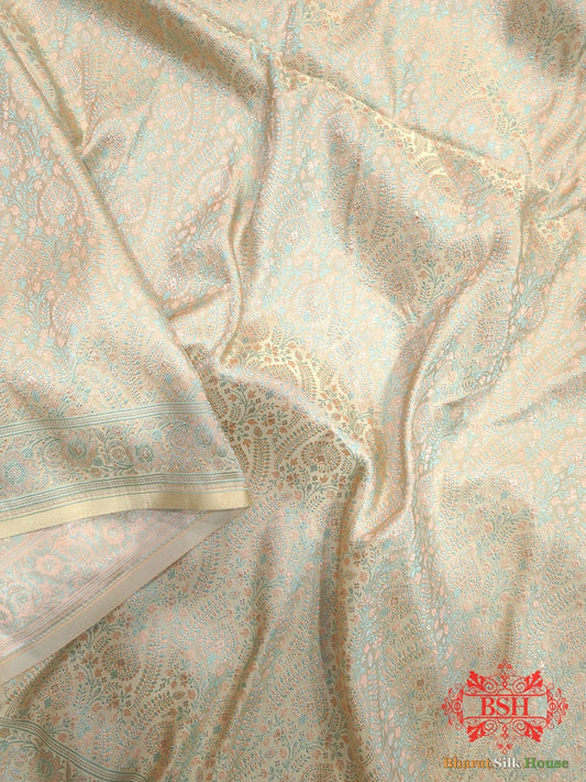 Shades Of Beige Dohri Resham Tanchoi Silk Saree - Bharat Silk House Tanchoi katan