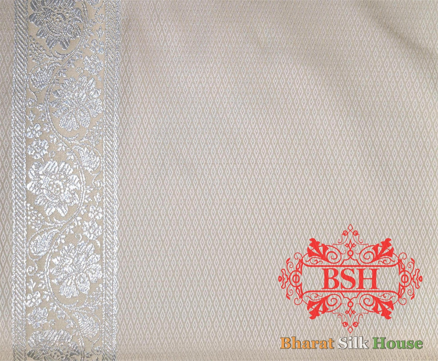 Shades Of Beige Single Zari Tanchoi Silk Saree - Bharat Silk House Tanchoi katan