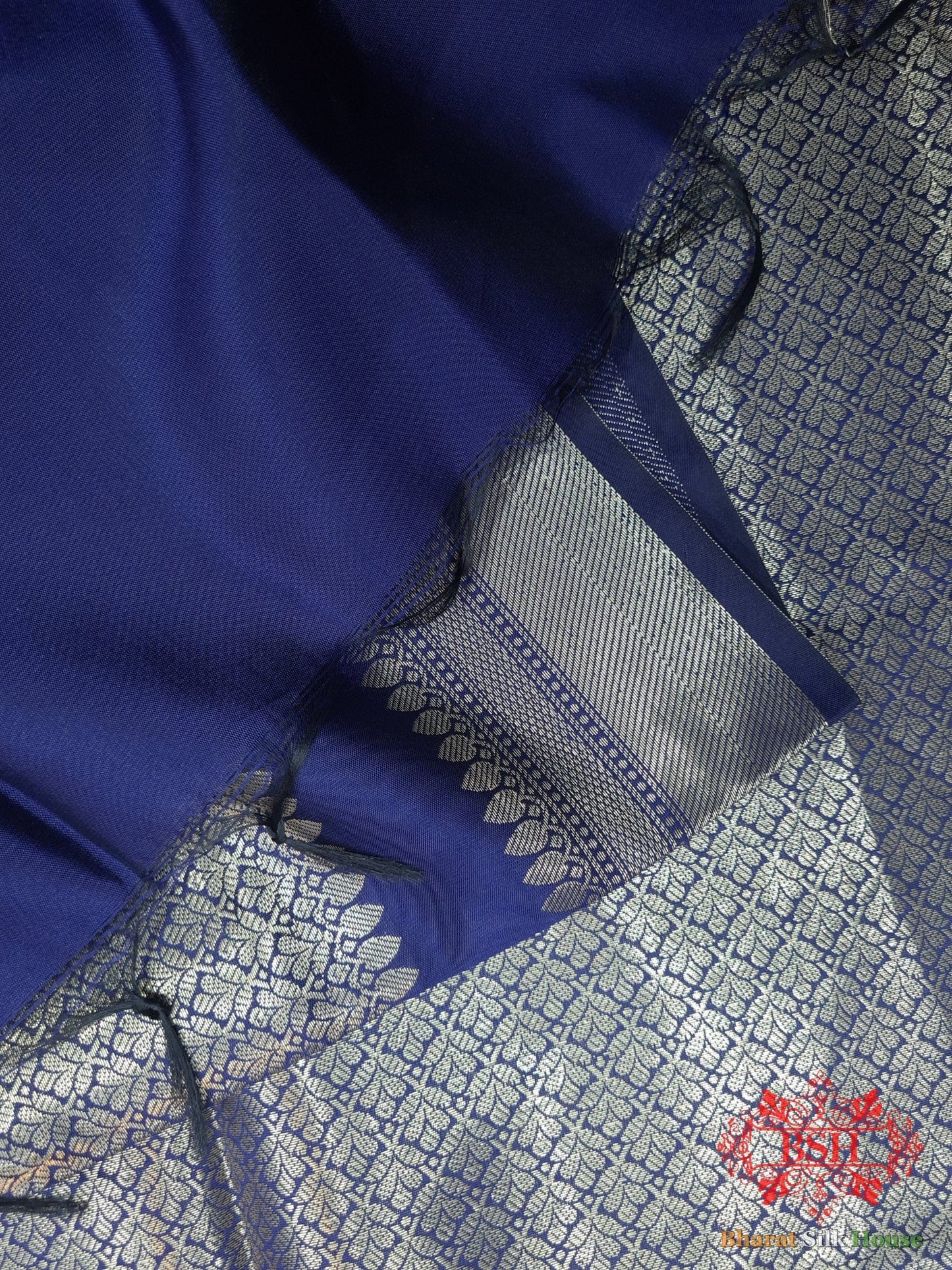 Shades Of Blue Banarasi Brocade Semi Silk Dupatta - Bharat Silk House Semi Dupatte