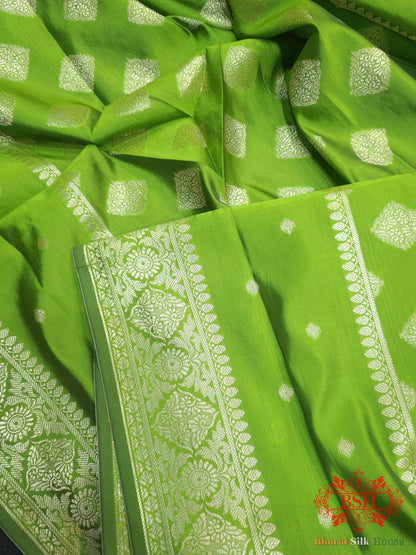 Shades Of Green Banarasi Semi Silk Dupatta - Bharat Silk House Semi Dupatte