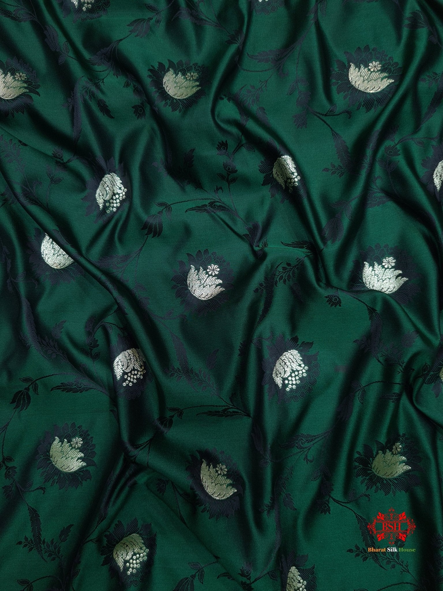 Shades Of Green Single Zari Tanchoi Silk Saree - Bharat Silk House Tanchoi katan