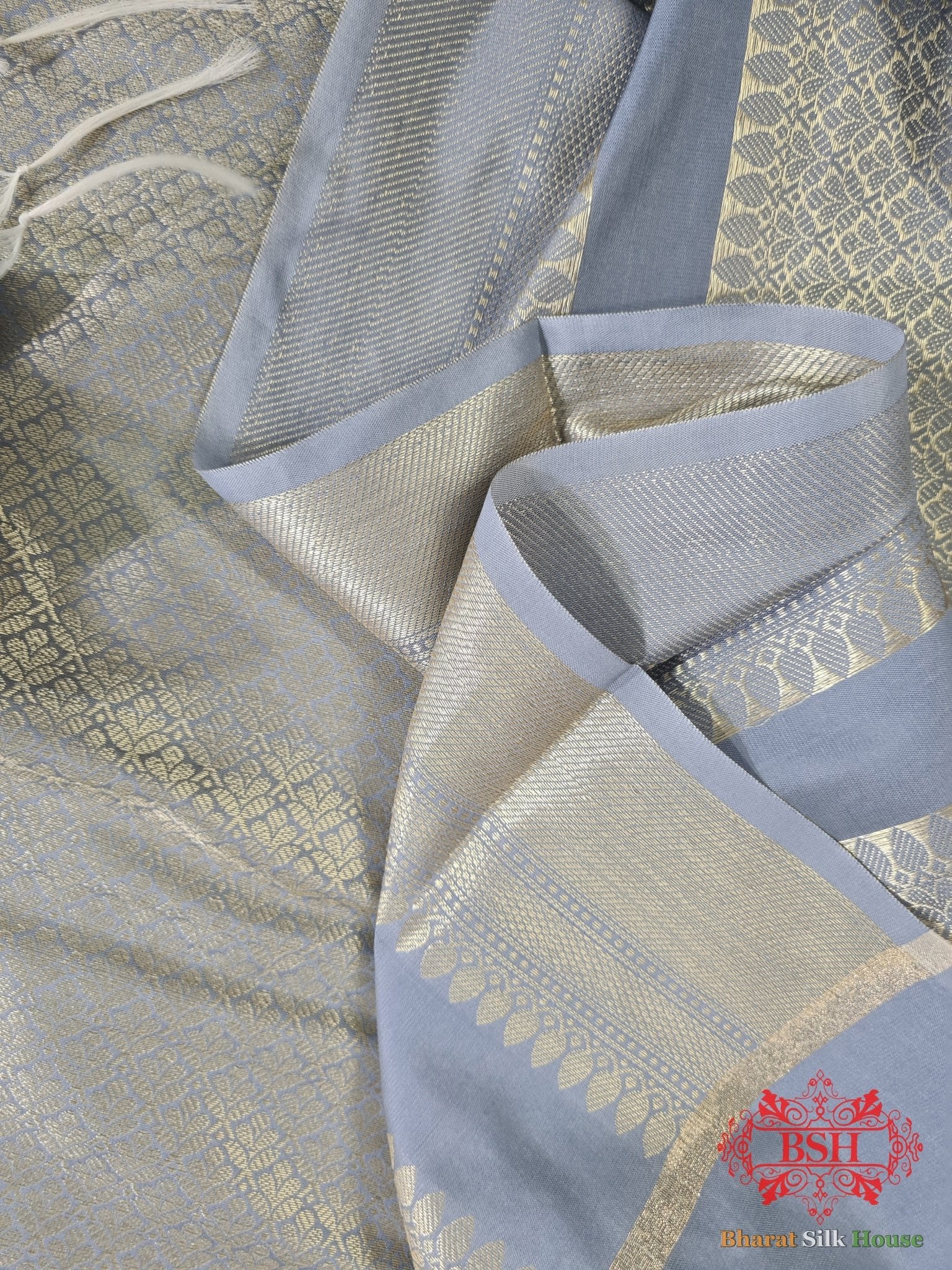 Shades Of Grey Banarasi Brocade Semi Silk Dupatta - Bharat Silk House Semi Dupatte