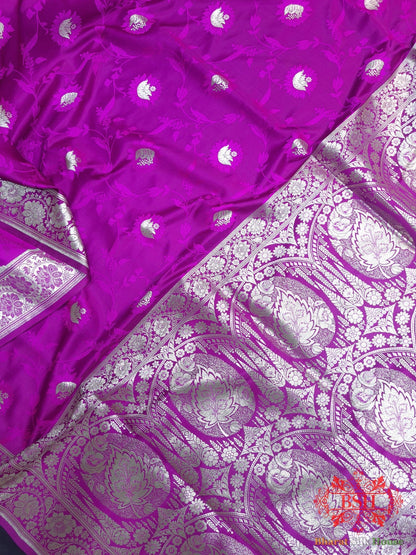 Shades Of Magenta Single Zari Tanchoi Silk Saree - Bharat Silk House Tanchoi katan