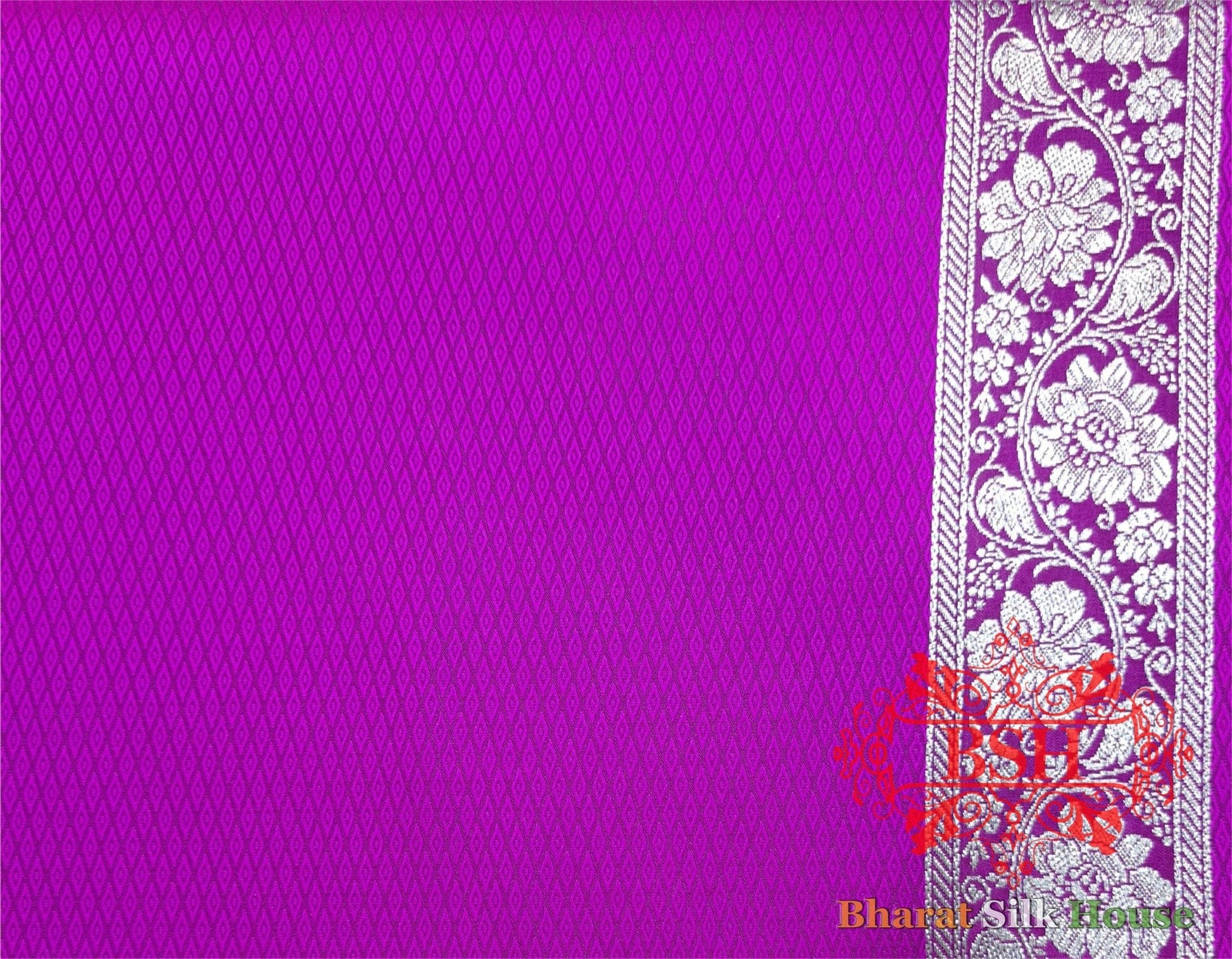 Shades Of Magenta Single Zari Tanchoi Silk Saree - Bharat Silk House Tanchoi katan