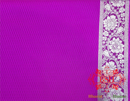 Shades Of Magenta Single Zari Tanchoi Silk Saree - Bharat Silk House Tanchoi katan