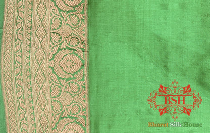 Shades Of Off White Pure Tussar Moonga Silk Handloom Saree With Zari Border - Bharat Silk House Tussar