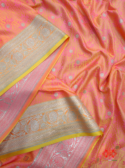 Shades Of Orange Single Zari Tanchoi Silk Saree - Bharat Silk House Tanchoi katan