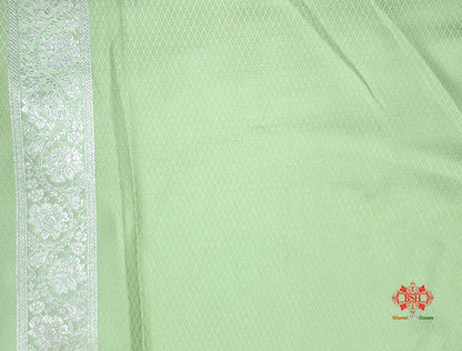 Shades Of Pista Green Single Zari Tanchoi Silk Saree - Bharat Silk House Tanchoi katan