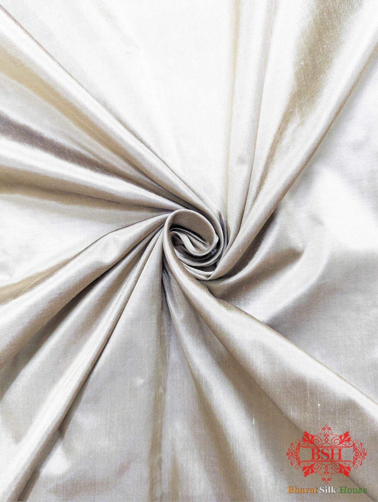 Sidewalk Grey Pure Katan Silk Banarasi Handloom Saree - Bharat Silk House Pure Kataan Silk