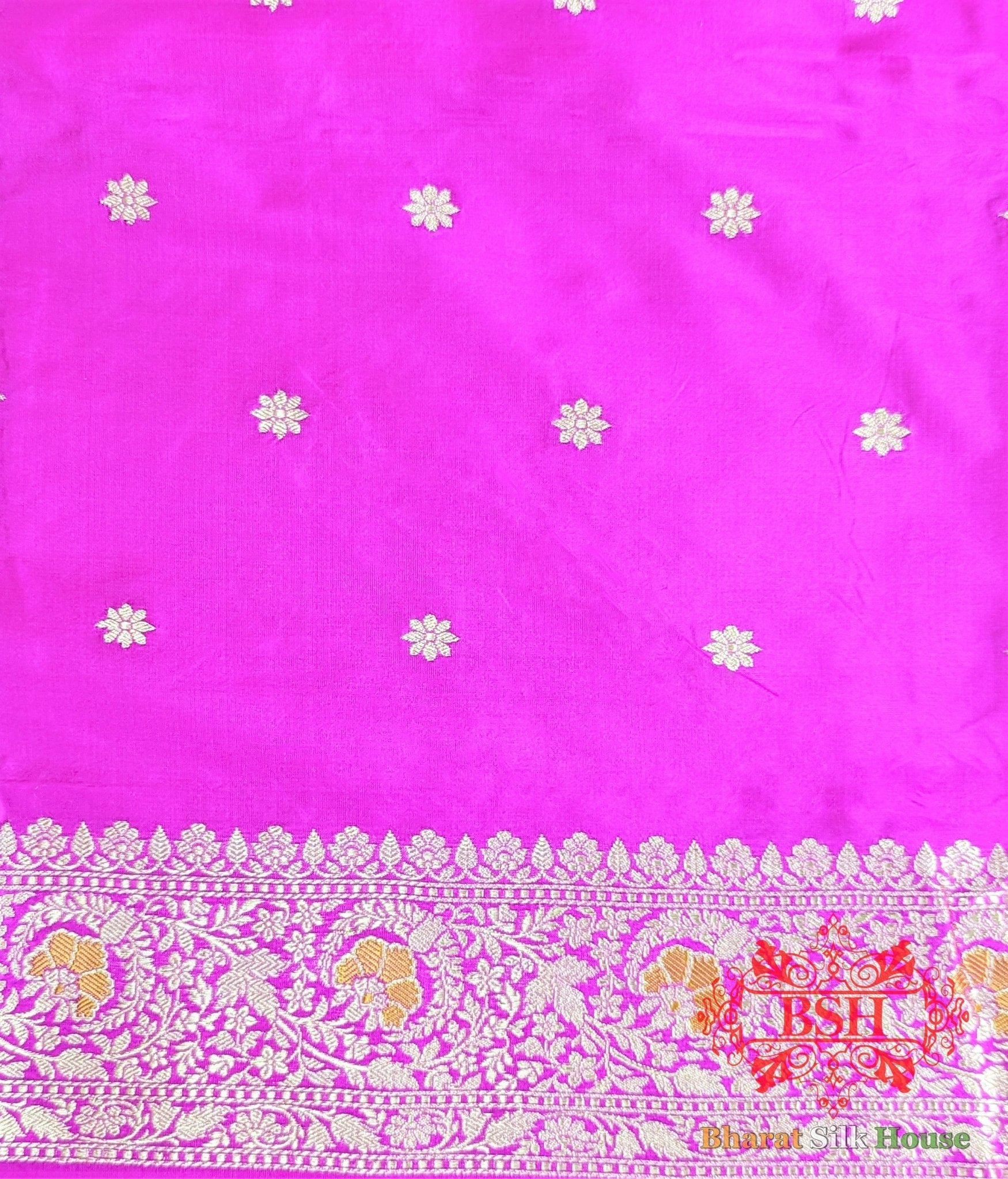 Tangerine Orange Pure Katan Silk Banarasi Handloom Saree - Bharat Silk House Pure Kataan Silk