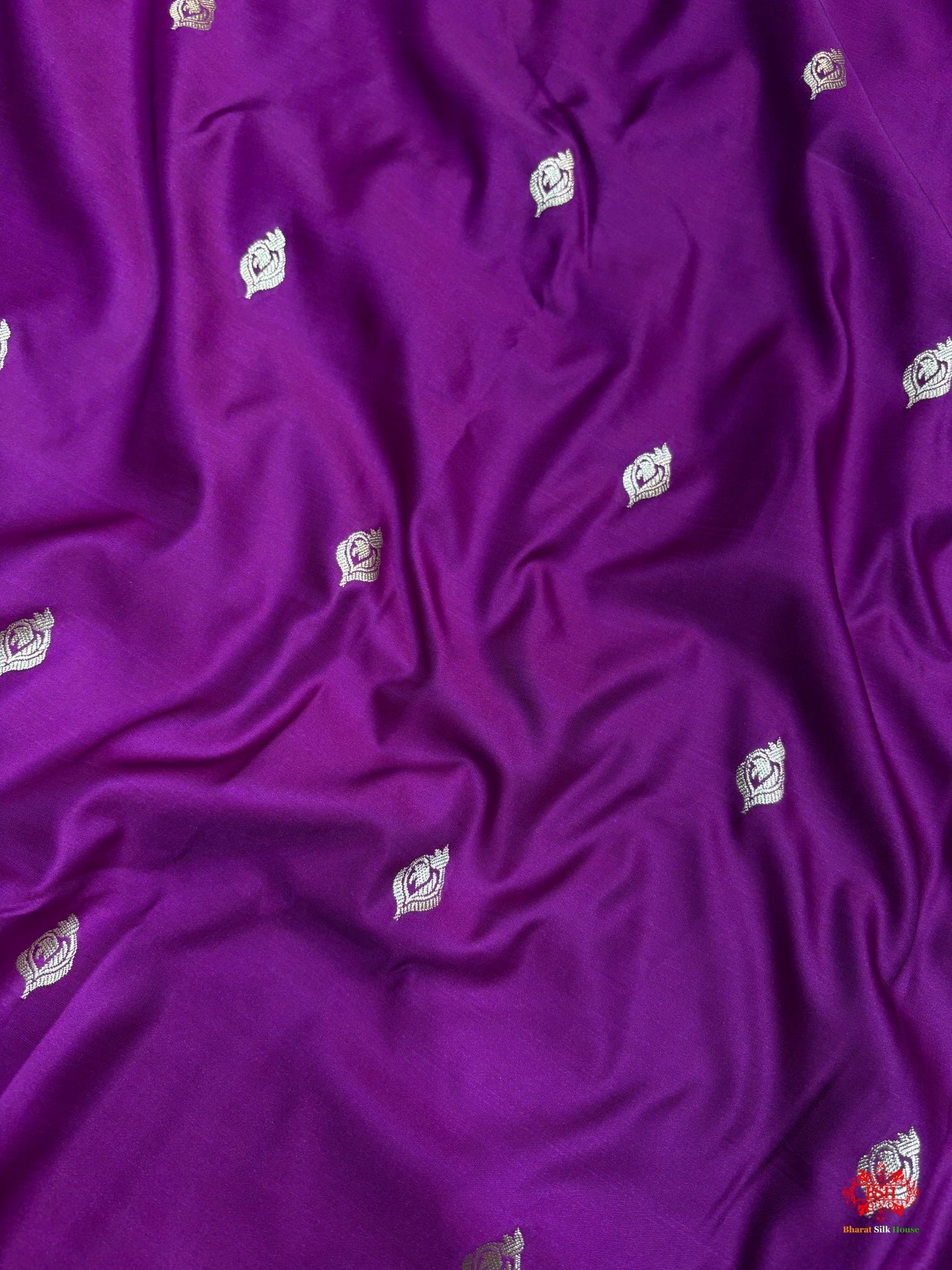 Violet Mashru Silk All Over Booti With Jaal Blouse Design Saree - Bharat Silk House Mashroo Silk