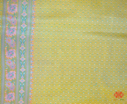 Yellow Chauthera (Four Color) Resham Zari Tanchoi Katan Silk Saree - Bharat Silk House Tanchoi katan