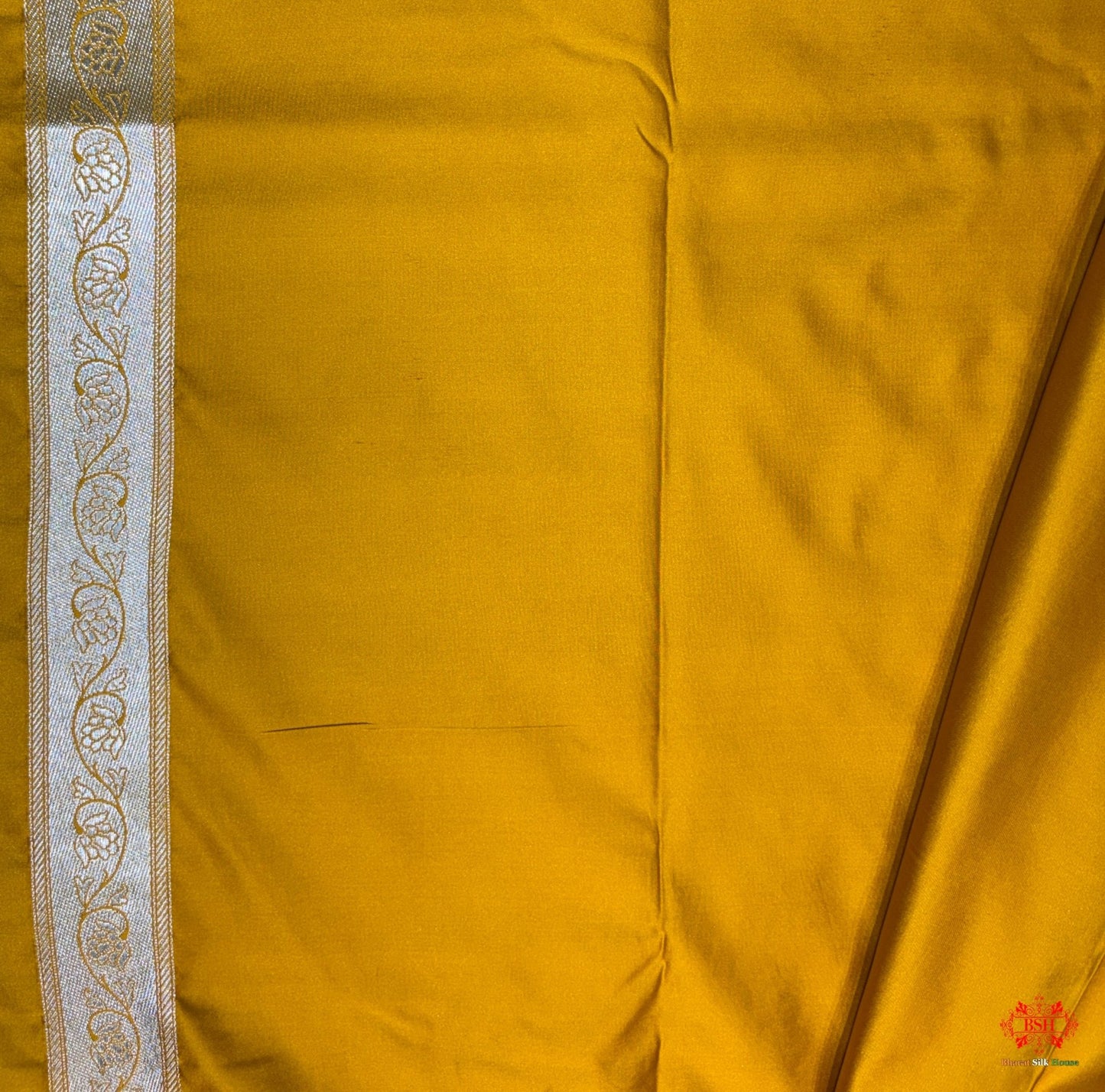 Yellow Mashru Silk All Over Booti With Plain Blouse - Bharat Silk House Mashroo Silk