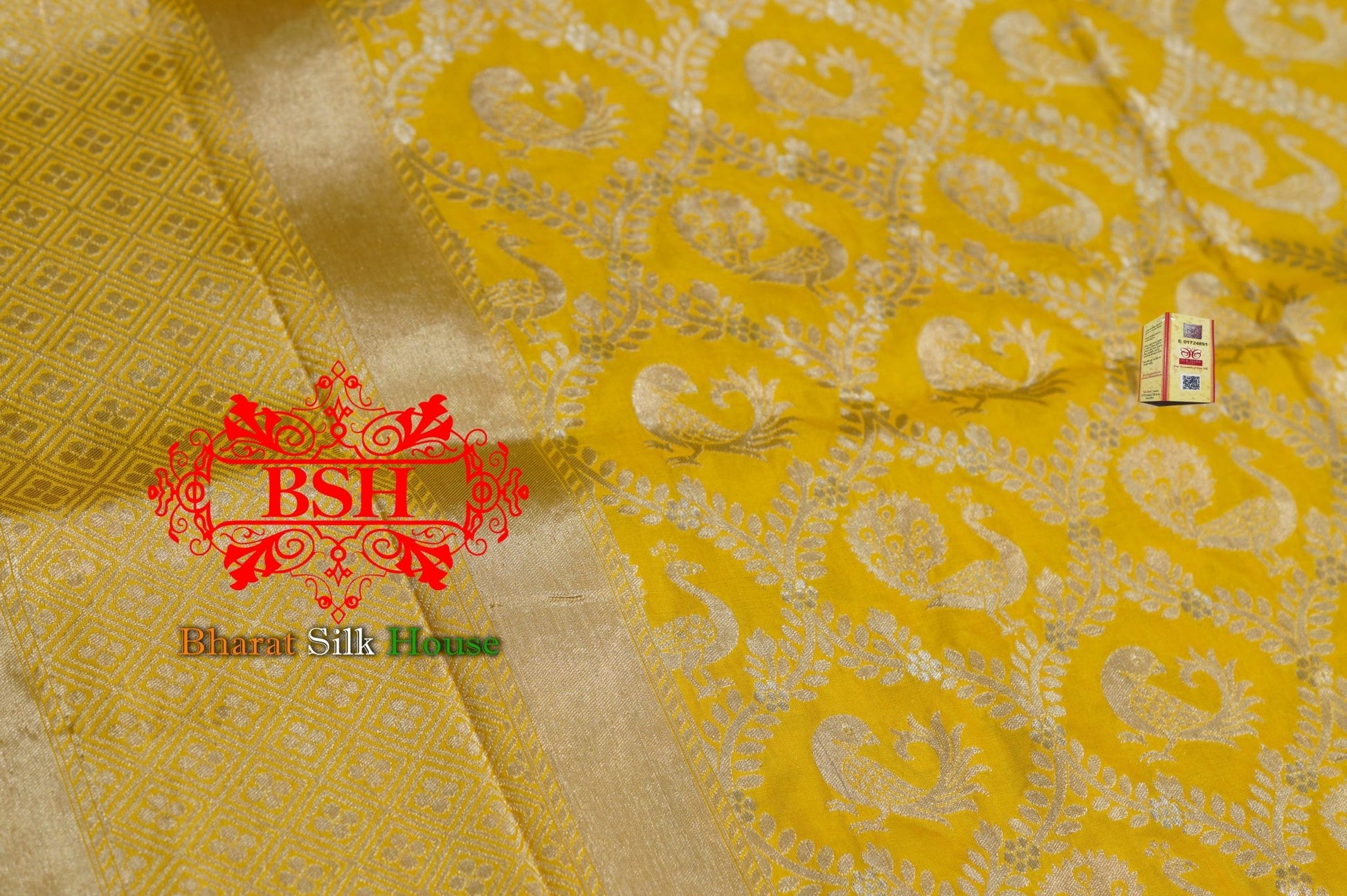 Yellow Pure Kataan Silk Sona Rupa Dupatta - Bharat Silk House Pure Silk Dupatta