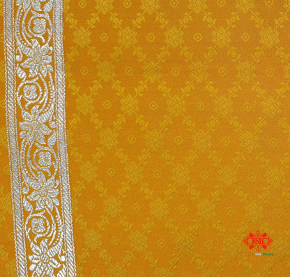 Yellow Single Zari Tanchoi Silk Saree - Bharat Silk House Tanchoi katan